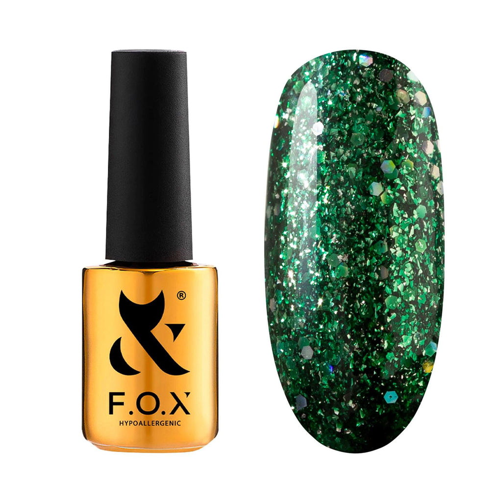 FOX Radiance 005 Lakier Hybrydowy Zielony z Efektem Folii 7ml