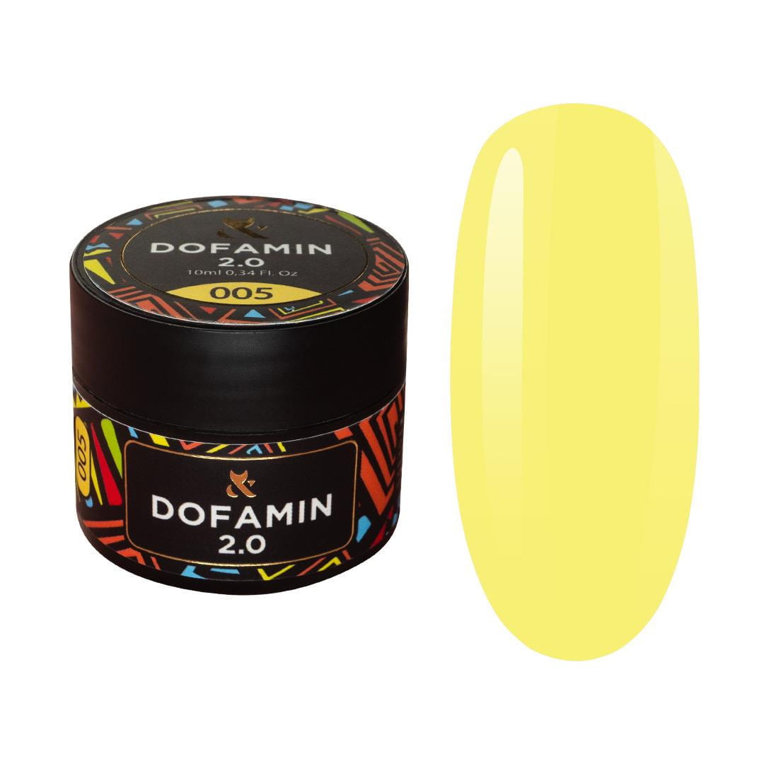 F.O.X Dofamin 2.0 005 Baza Hybrydowa Żółta 10ml - Intensywny Kolor