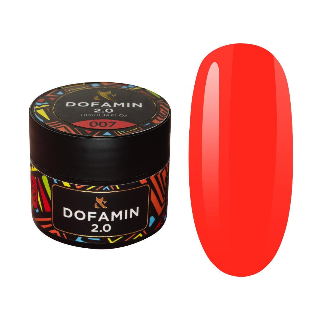 F.O.X Base Dofamin 2.0 007 10ml - baza hybrydowa czerwona-różowa, samopoziomująca