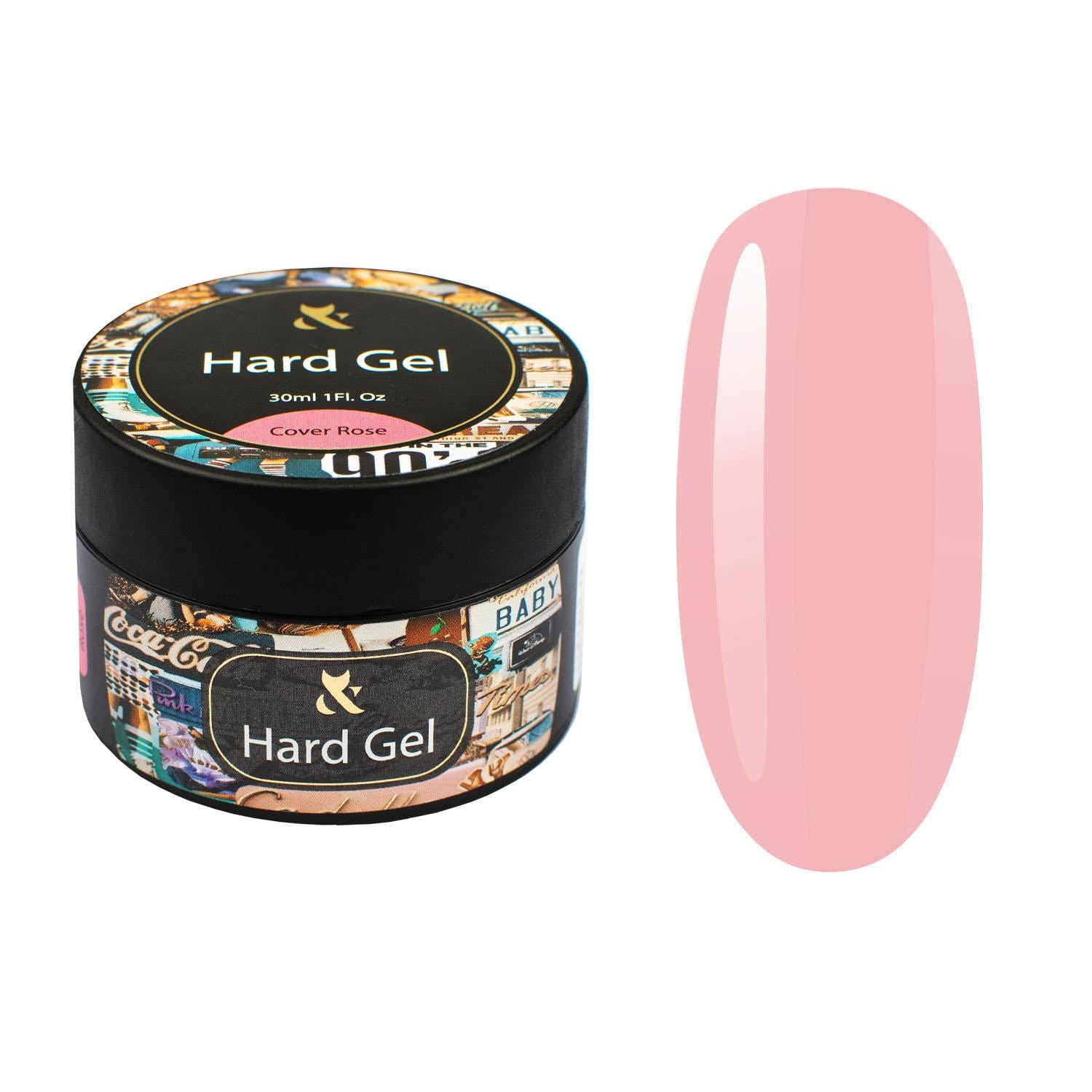 FOX Hard Gel Cover Rose 30ml - różowy żel budujący do przedłużania paznokci