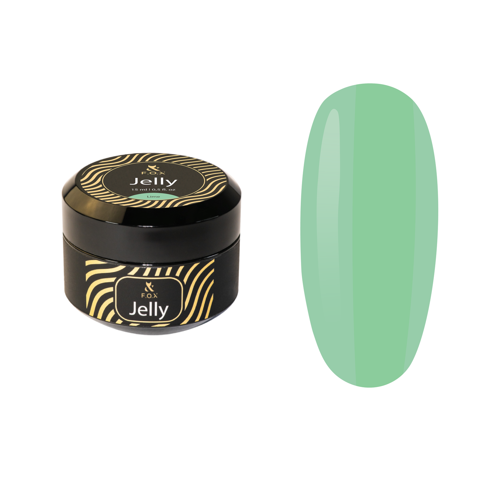 Żel budujący do paznokci F.O.X Jelly Cover Lime 15ml limonkowy UV LED
