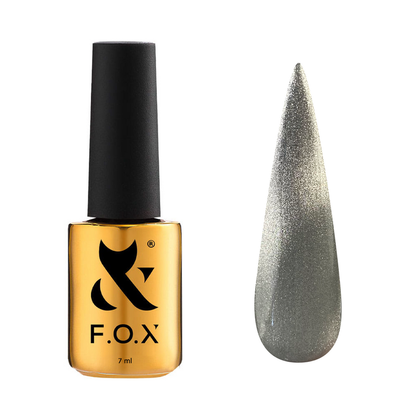Lakier hybrydowy F.O.X Cat Eye Crystalline 001 7ml srebrny efekt kociego oka