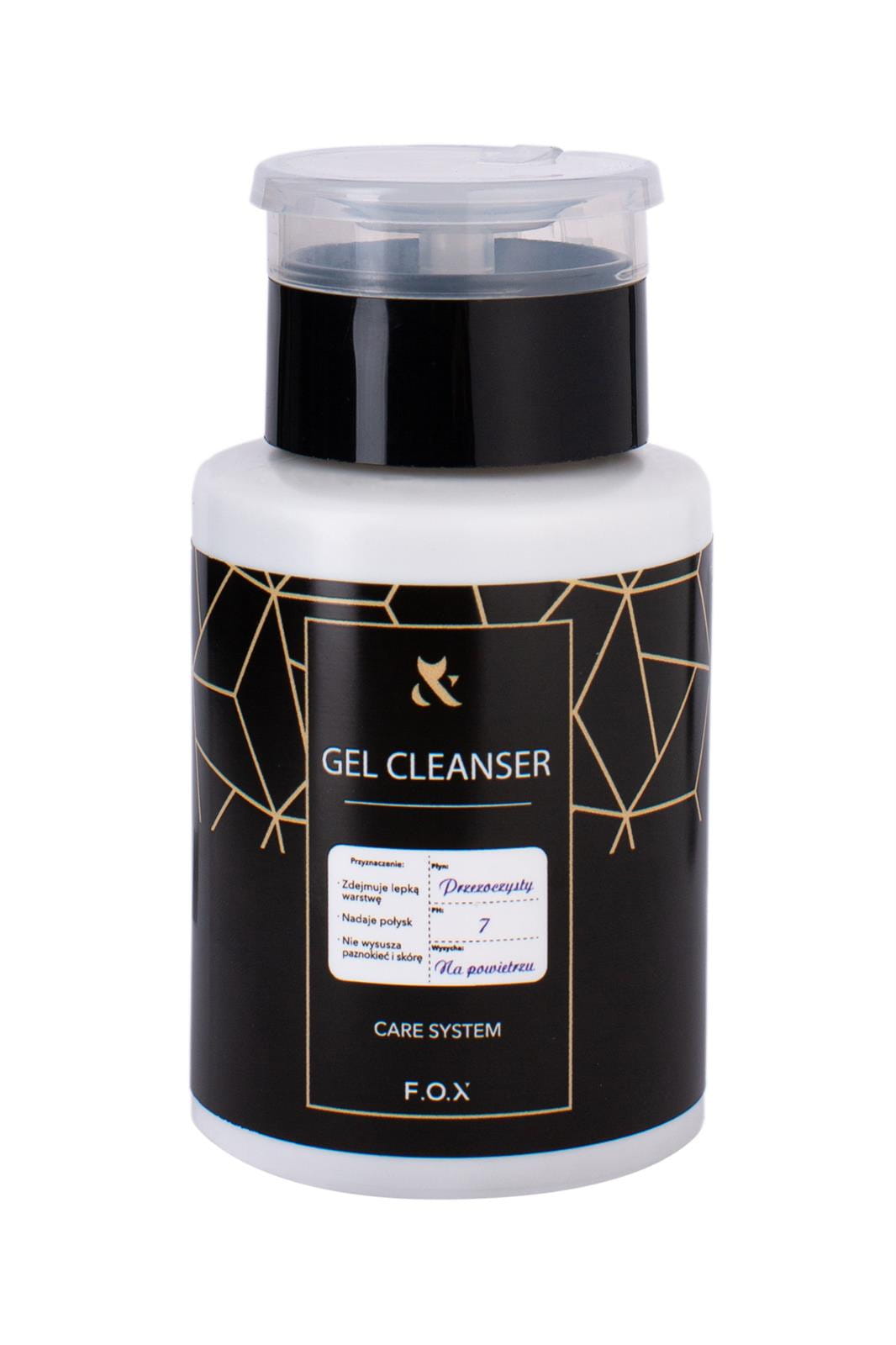 F.O.X Gel Cleanser do paznokci 160 ml z pompką - do hybryd i żelu
