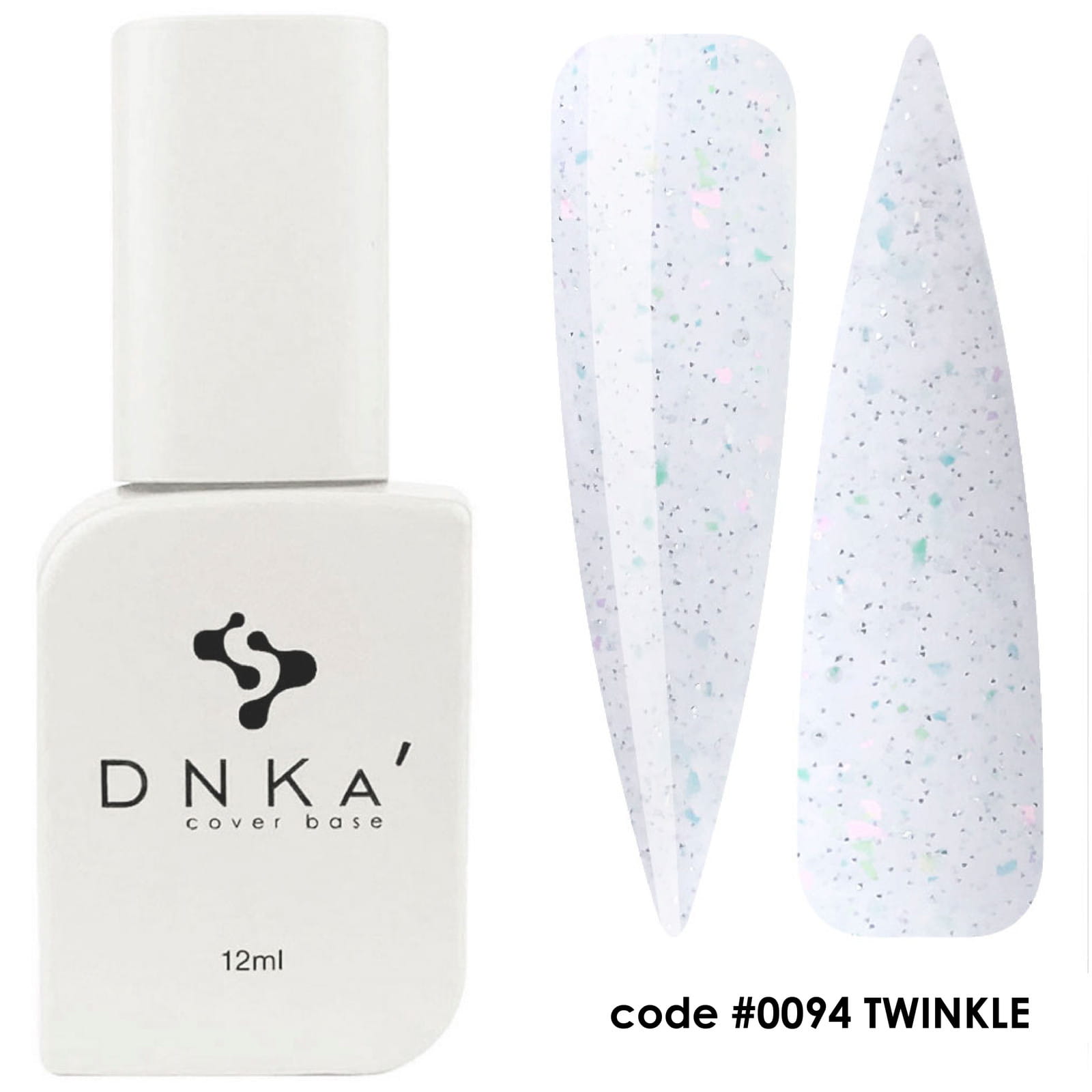 DNKa Rubber Base French #0094 Twinkle 12ml - baza hybrydowa cover nude