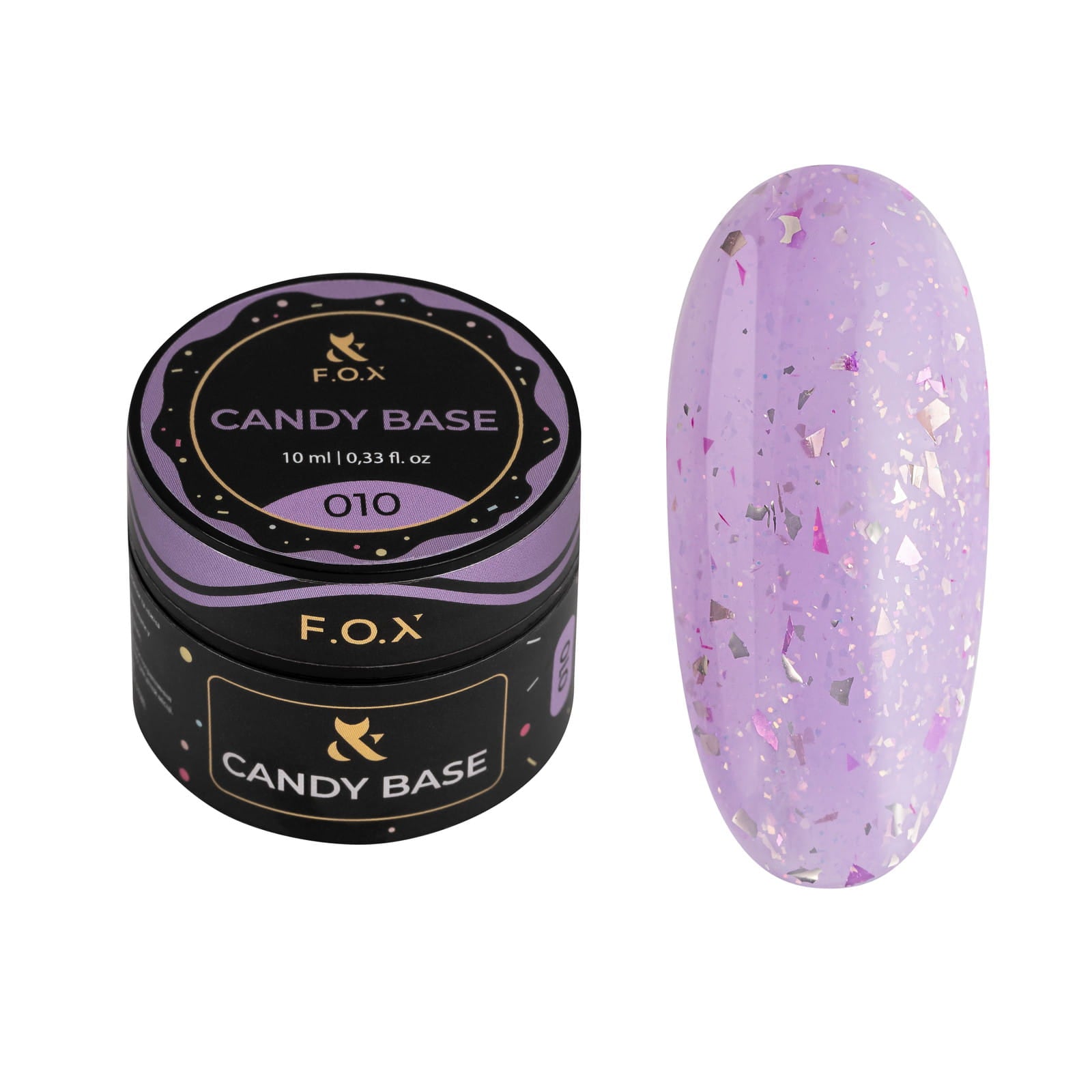 F.O.X Candy Base 010 Brązowa Baza Żelowa z Brokatem 10ml