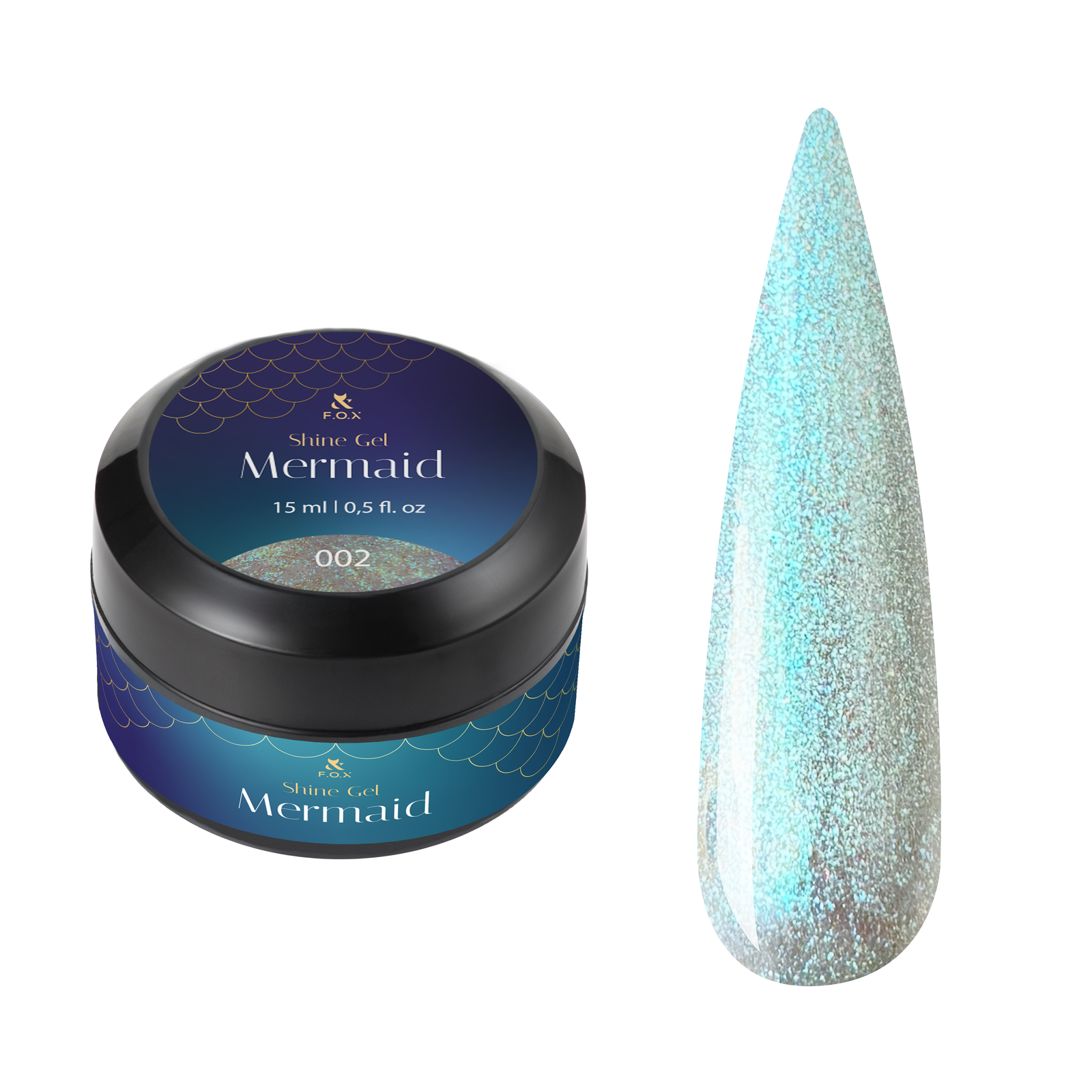 F.O.X Shine Gel Mermaid 002 15ml biały żel kamuflujący do paznokci perłowy
