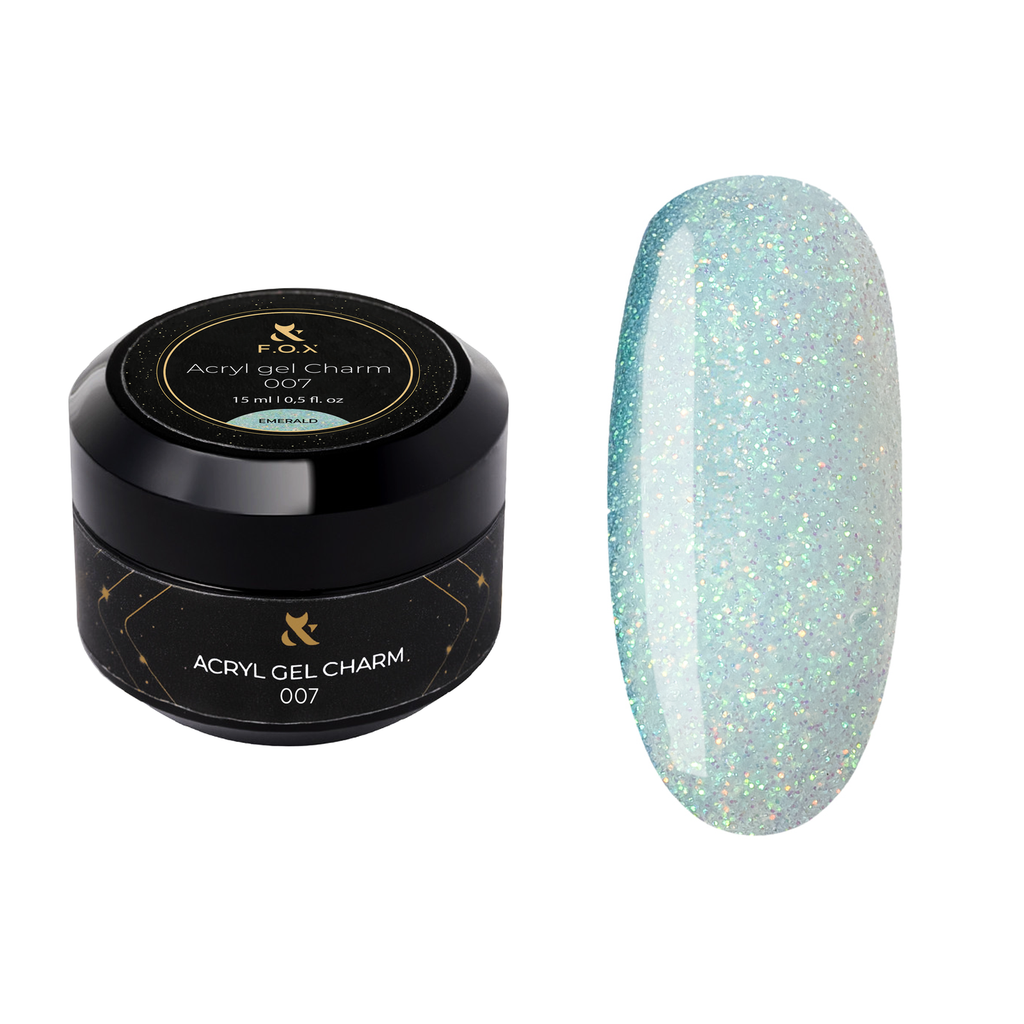 F.O.X Acryl Gel Charm Emerald 15ml - akrylożel szmaragdowy do przedłużania paznokci