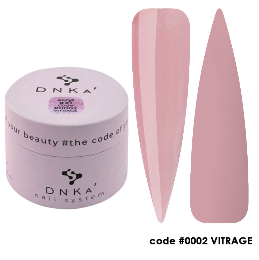 DNKa Żel Akrylowy Acryl Gel Vitrage 30ml półprzezroczysty różowy do paznokci