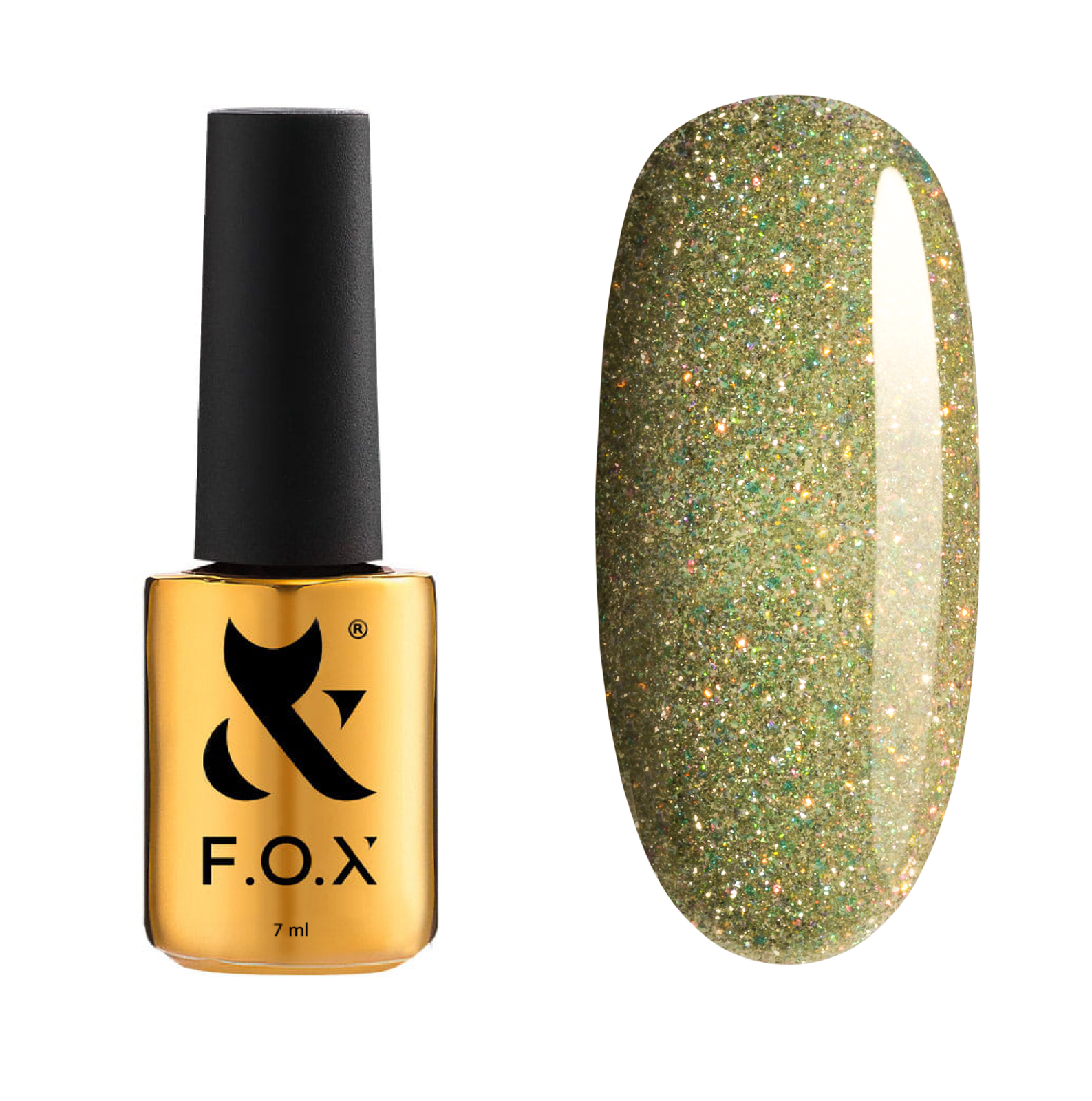 F.O.X Flashback Gel Polish 005 Gold Olive 7 ml lakier hybrydowy z efektem flash