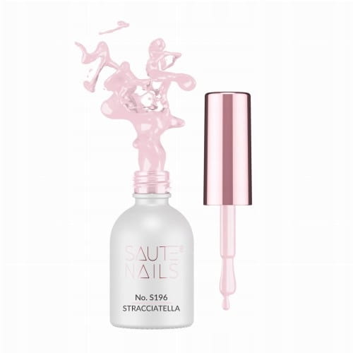 Saute Nails S196 Stracciatella – różowy lakier hybrydowy z drobiną