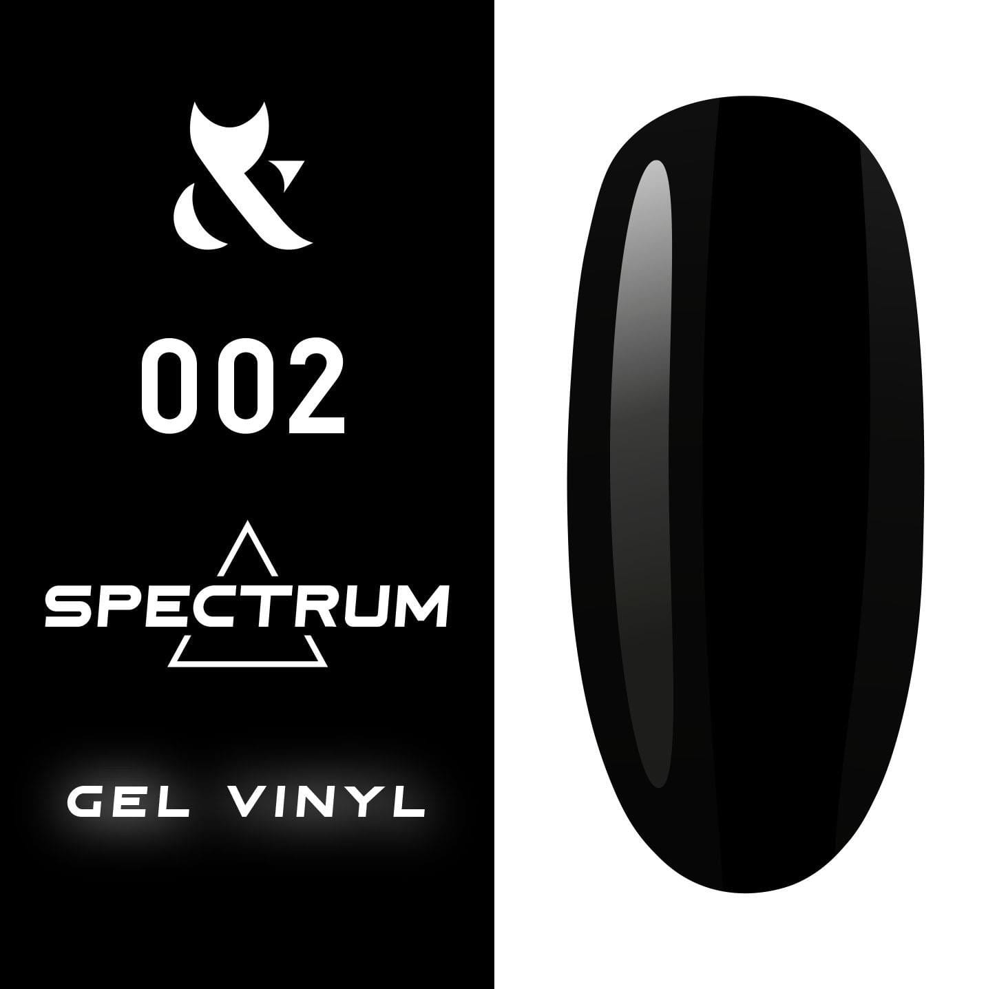 Fox Spectrum 002 Czarny Lakier Hybrydowy 7ml LED/UV Trwały Połysk Cruelty-Free