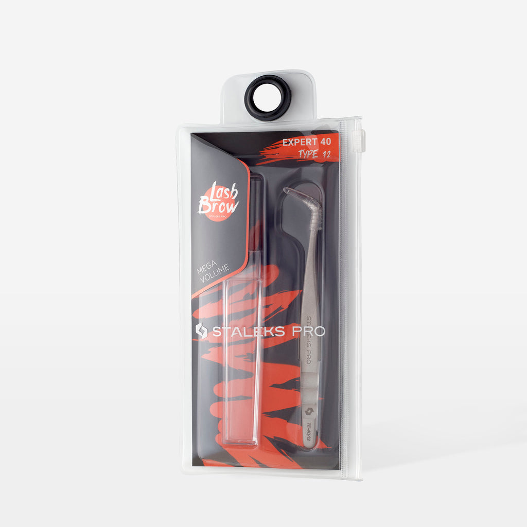 Staleks Pęseta do rzęs Expert 40 Type 12 L 65° stal nierdzewna srebrna
